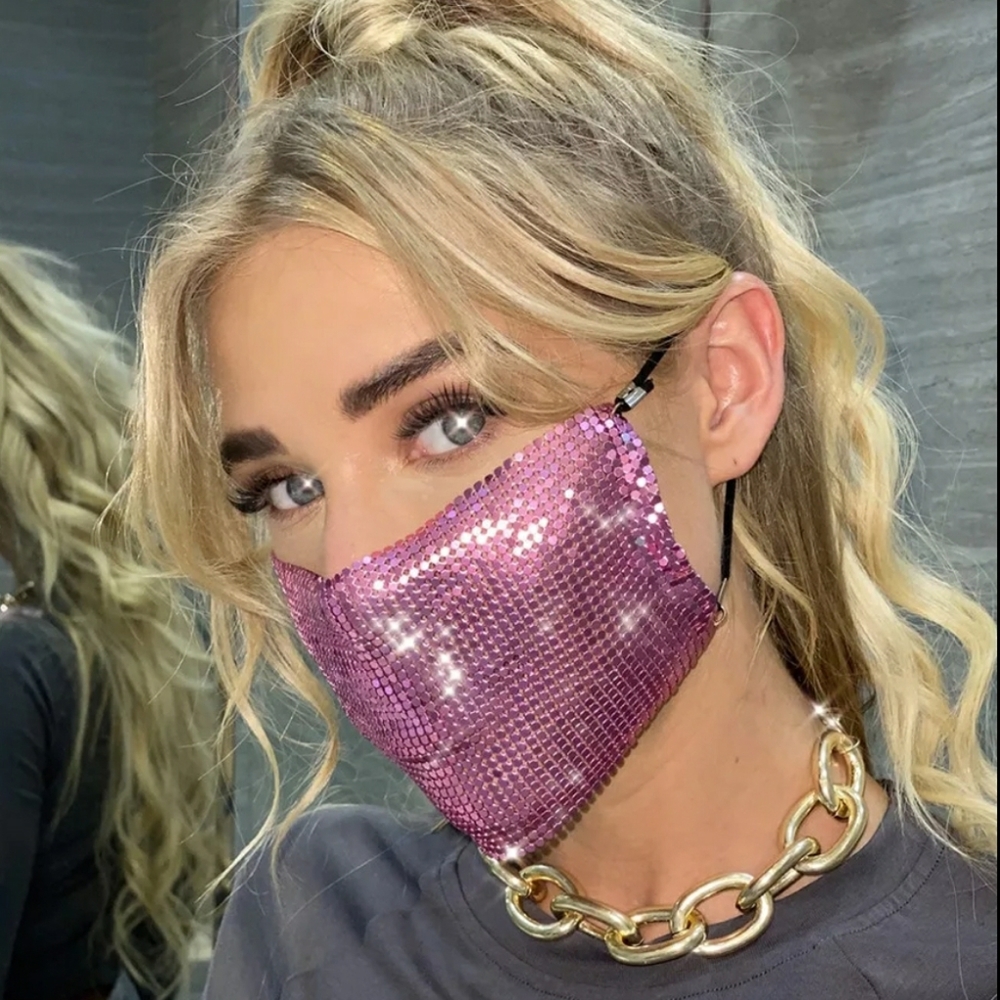 Pink bling bling Sequins face mask/face covering